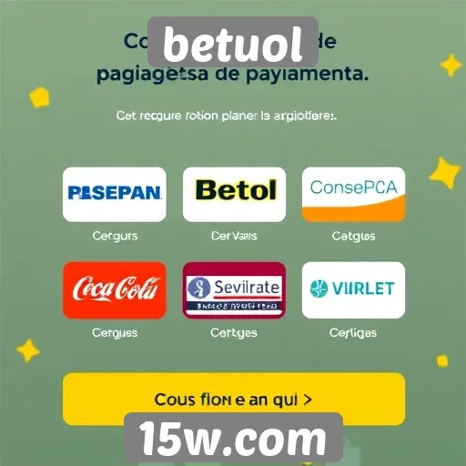 Opções de pagamento disponíveis na plataforma betuol